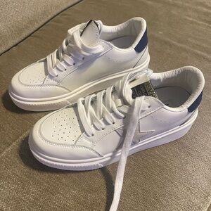 White and Blue Sneakers